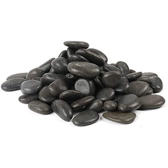 ZOLOSS Black Natural Decorative River Pebbles – 20lb 1-2 Inch Black Ornamental River Pebbles for Garden Landscaping, Home Décor, Outdoor Paving, Fountain Decoration.
