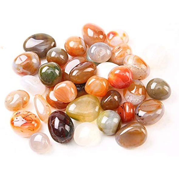 Natural Polished Decorative Gravel Pebbles - 4lb Colorful Agate Rocks for Landscape Decoration Stone. 0.78-1.18 Inch, Suitable for Home Decoration, DIY Handmade, Decorative Fish Tanks, Vase Filler