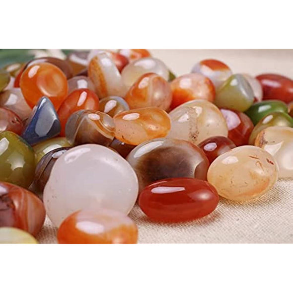 Natural Polished Decorative Gravel Pebbles - 4lb Colorful Agate Rocks for Landscape Decoration Stone. 0.78-1.18 Inch, Suitable for Home Decoration, DIY Handmade, Decorative Fish Tanks, Vase Filler