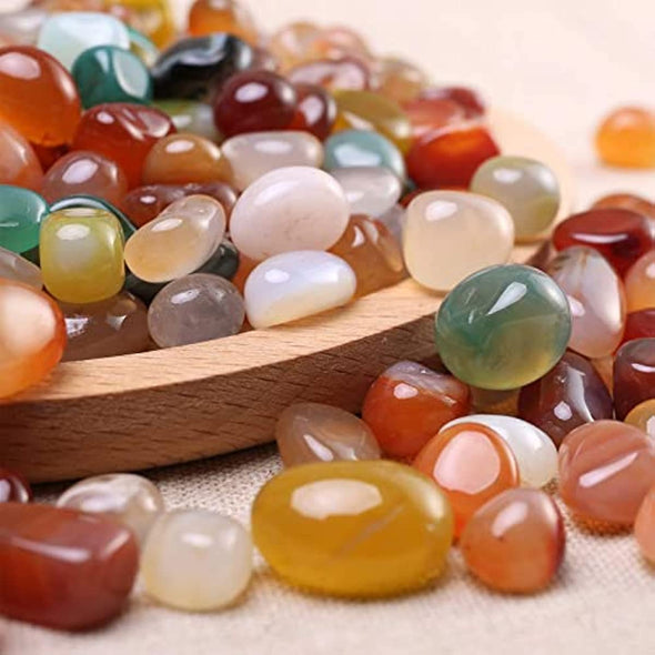 Natural Polished Decorative Gravel Pebbles - 4lb Colorful Agate Rocks for Landscape Decoration Stone. 0.78-1.18 Inch, Suitable for Home Decoration, DIY Handmade, Decorative Fish Tanks, Vase Filler