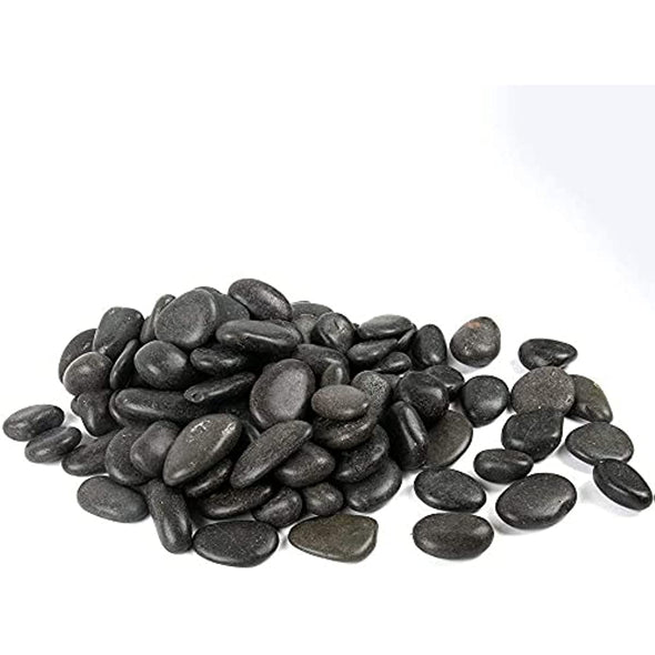 ZOLOSS Black Natural Decorative River Pebbles – 20lb 1-2 Inch Black Ornamental River Pebbles for Garden Landscaping, Home Décor, Outdoor Paving, Fountain Decoration.