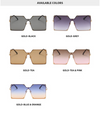 2021 Oversize Rimless Square Women Men One Piece Retro Sunglasses UV400