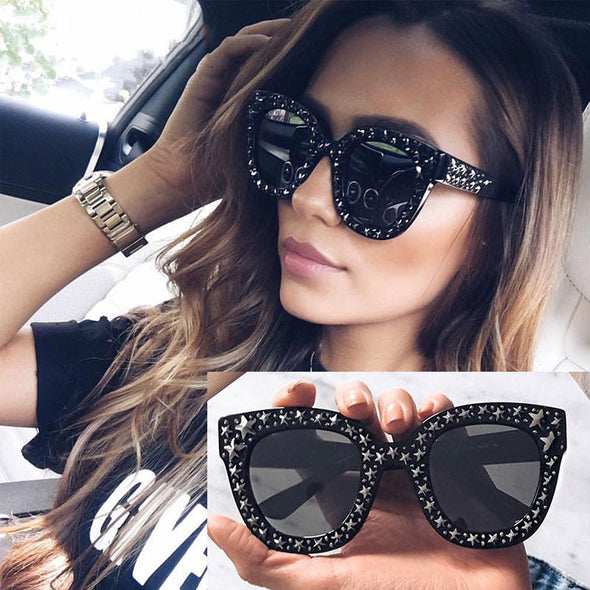 Many Stars Sunglasses Square Women Brand Glasses Designer Fashion Cat Eye Female Shades UV Protection