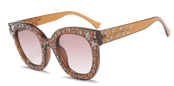 Many Stars Sunglasses Square Women Brand Glasses Designer Fashion Cat Eye Female Shades UV Protection