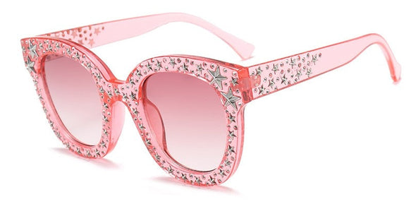 Many Stars Sunglasses Square Women Brand Glasses Designer Fashion Cat Eye Female Shades UV Protection