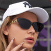 Vintage Cat Eye Sunglasses For Women New Brand Small Metal Chain Sunglasses Elegant Eyeglasses Trend Fashion Black Shades