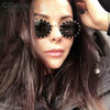 Oval Small Frame Diamond Women Fashion Shades UV400 Vintage Sunglasses