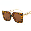 Europe and America big box square ladies chain decorative sunglasses ins online celebrity retro personality fashion sunglasses