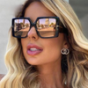 Classic Oversized Square Sunglasses  Leopard Sun Glasses Female Gradient Vintage Big Shades UV400