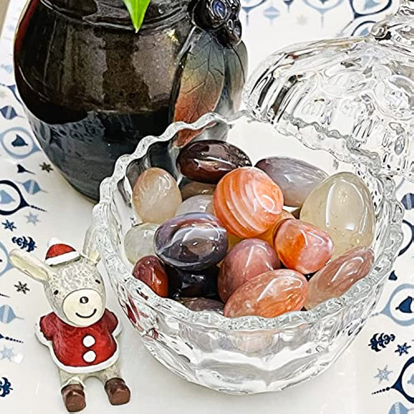 Natural Polished Decorative Gravel Pebbles - 4lb Colorful Agate Rocks for Landscape Decoration Stone. 0.78-1.18 Inch, Suitable for Home Decoration, DIY Handmade, Decorative Fish Tanks, Vase Filler