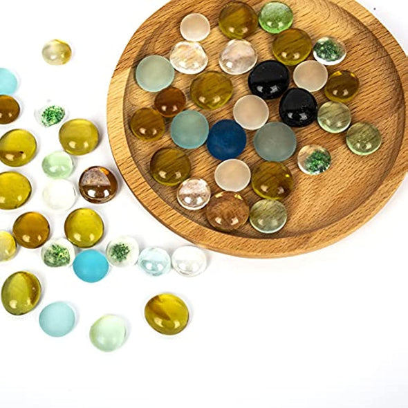 ZOLOSS 1LB Colorful Glass Pebbles - Quality Vase Filler. It Can Also Be Used for Aquarium Pebbles, Succulent Decorative Stones and DIY Ornaments.