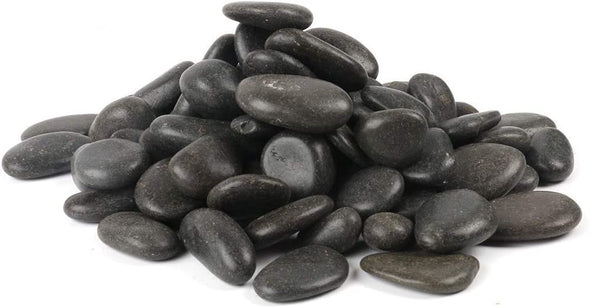 ZOLOSS Black Natural Decorative River Pebbles – 20lb 1-2 Inch Black Ornamental River Pebbles for Garden Landscaping, Home Décor, Outdoor Paving, Fountain Decoration.