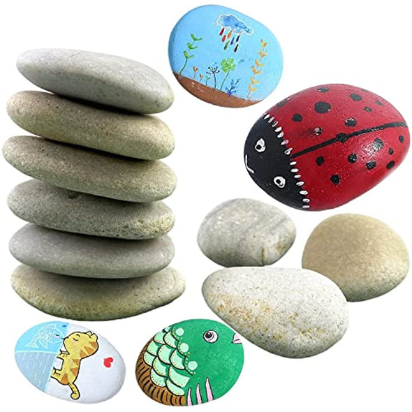 Zoloss 4 lb Smooth River Rocks for Painting - 17 Pcs Painting Rocks. Perfect Gifts for Kid Party, Christmas, Thanksgiving and Children's Day