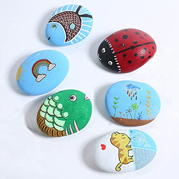 Zoloss 4 lb Smooth River Rocks for Painting - 17 Pcs Painting Rocks. Perfect Gifts for Kid Party, Christmas, Thanksgiving and Children's Day