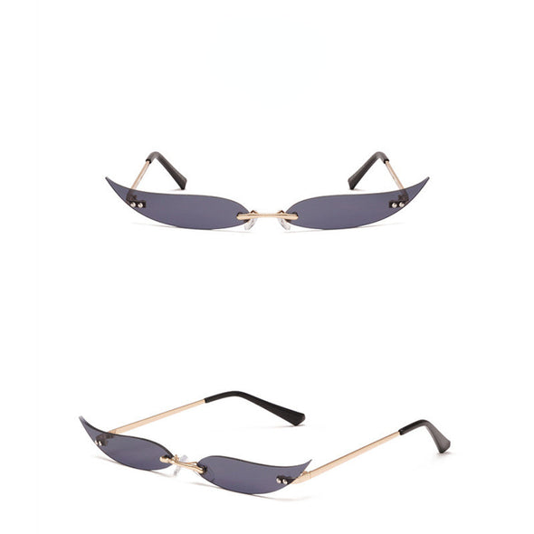 Sunglasses Rimless Leaves Luxury Sunglasses Men Women Fashion Shades UV400 Vintage Glasses
