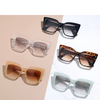 Vintage Oversized Square Cat Eye Sunglasses For Women New Luxury Brand Elegant Sun Glasses Female Clear Brown Gradient Shades
