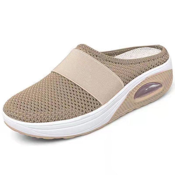 Air-cushioned slip-on walking shoes