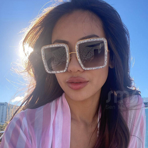 Diamond Square Sunglasses  Crystal  Shades Sparkle