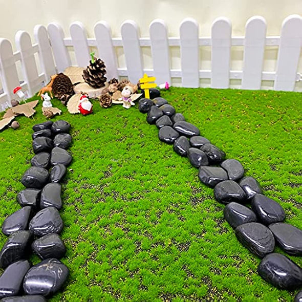 5lb Natural Polished Black River Rock Stones - Decorative Black Pebbles for Indoor Plants, Fish Tank Rocks, Vase Fillers and Fairy Garden. Aquarium Gravels for Turtle Frog Tank Outdoor Use