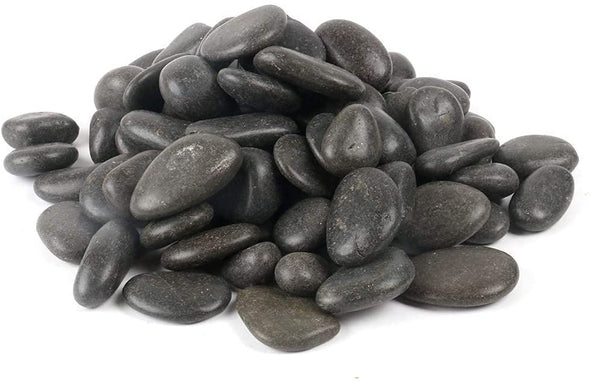 ZOLOSS Black Natural Decorative River Pebbles – 20lb 1-2 Inch Black Ornamental River Pebbles for Garden Landscaping, Home Décor, Outdoor Paving, Fountain Decoration.