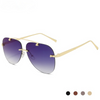 New Fashion Metal Sunglasses Frameless Gradual change  frog mirror