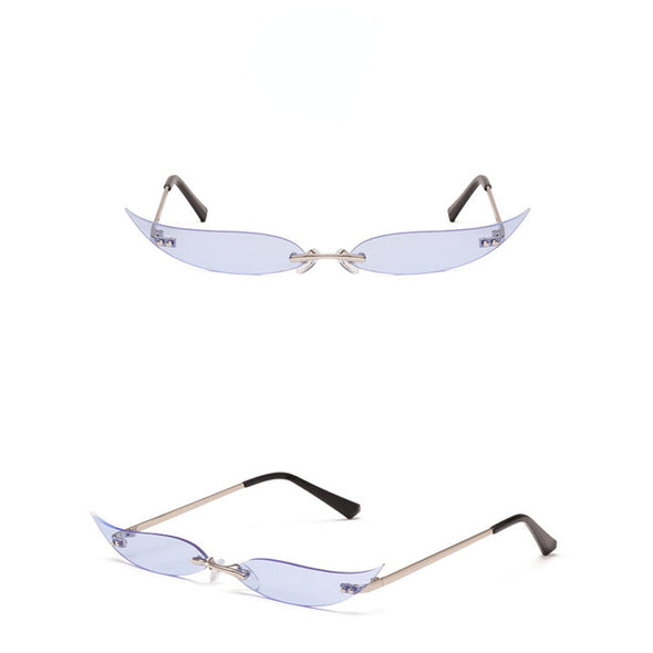 Sunglasses Rimless Leaves Luxury Sunglasses Men Women Fashion Shades UV400 Vintage Glasses