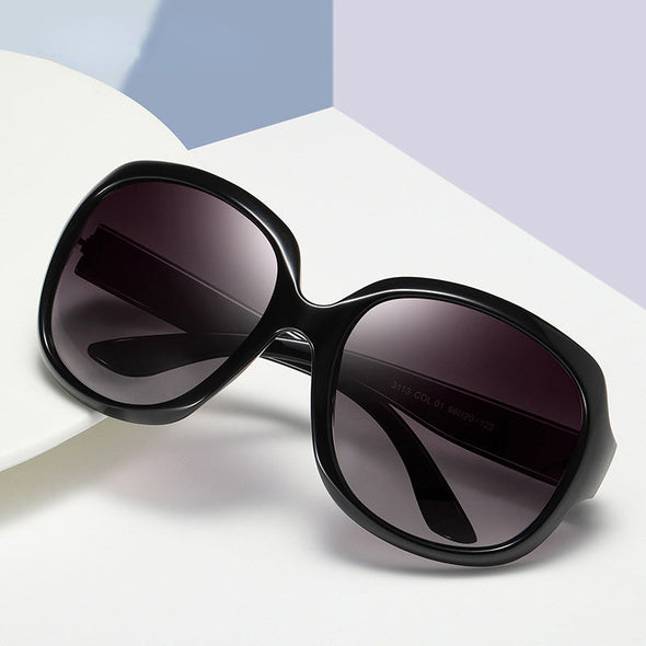 Brand Design Elegant Polarized Oversized Round Sunglasses Women Simple Fashion Big Plastic Ladies Sun Glasses