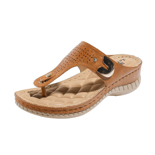 Sandals with Arch Support Anti-Slip wedges Sandal Vintage Flip Flop comfortable slippers  Non-slip Casual Wedge Platform Shoes