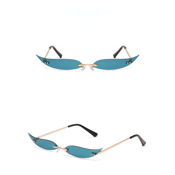Sunglasses Rimless Leaves Luxury Sunglasses Men Women Fashion Shades UV400 Vintage Glasses
