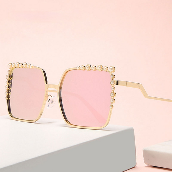 Luxury Pearl Sunglasses Women 2021 New  Oversized Square Glasses