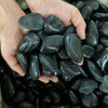 5lb Natural Polished Black River Rock Stones - Decorative Black Pebbles for Indoor Plants, Fish Tank Rocks, Vase Fillers and Fairy Garden. Aquarium Gravels for Turtle Frog Tank Outdoor Use