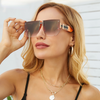 Big Size Rimless Polygon Ladies Sunglasses Brand Design Fashion Men Women's Shades UV400