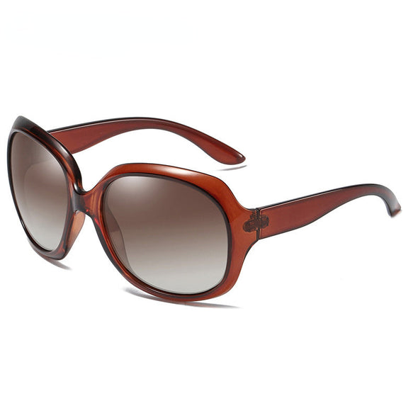 Brand Design Elegant Polarized Oversized Round Sunglasses Women Simple Fashion Big Plastic Ladies Sun Glasses