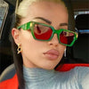 Fashion Square Sunglasses Women Retro Rivets Decoration Brand Designer Men Gradient Sun Glasses Shades