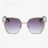 Women Oversized Square Sun Glasses Fashion Imitation Rhinestones Gradient Sunglass