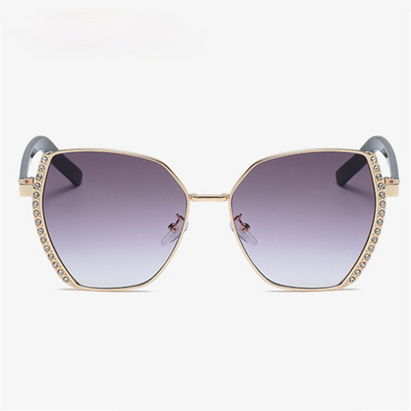 Women Oversized Square Sun Glasses Fashion Imitation Rhinestones Gradient Sunglass