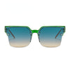 New large frame conjoined butterfly half frame color sunglasses  fashion personality ladies sunglasses