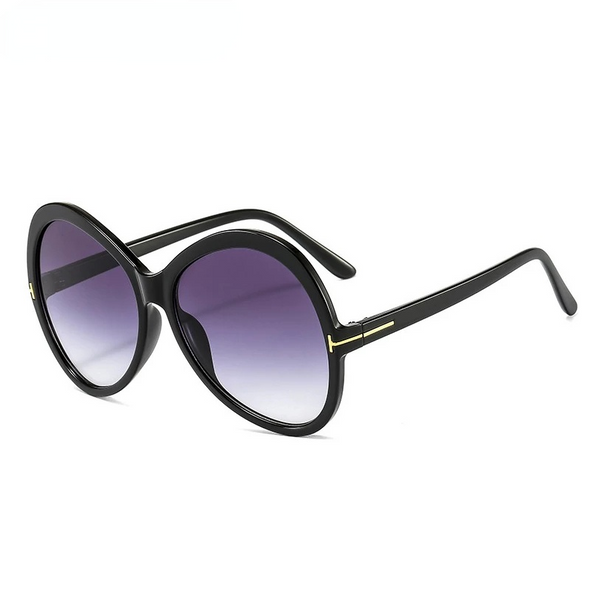Ladies Oversized Round Cat Eye Sunglasses Ladies  New Retro Gradient Sunglasses Men And Women T-Shaped Big Frame Sunglasses
