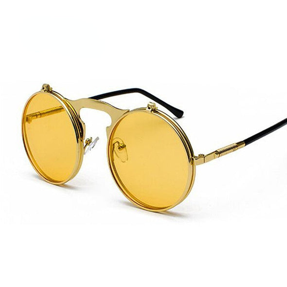 Metal Steampunk Sunglasses Men Women Fashion Round Glasses Brand Designer Retro Frame Vintage Sun Glasses Male High Quality