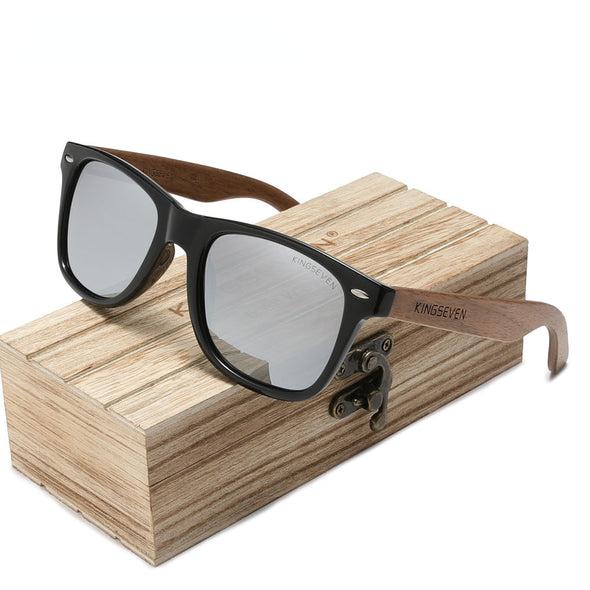 New Black Walnut  Wood Polarized Sunglasses Men's Glasses Handmade  Protection Eyewear Retro Wooden Box