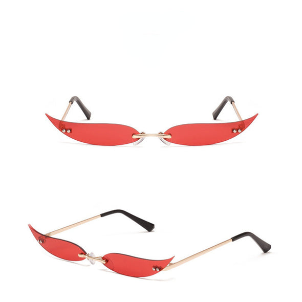 Sunglasses Rimless Leaves Luxury Sunglasses Men Women Fashion Shades UV400 Vintage Glasses