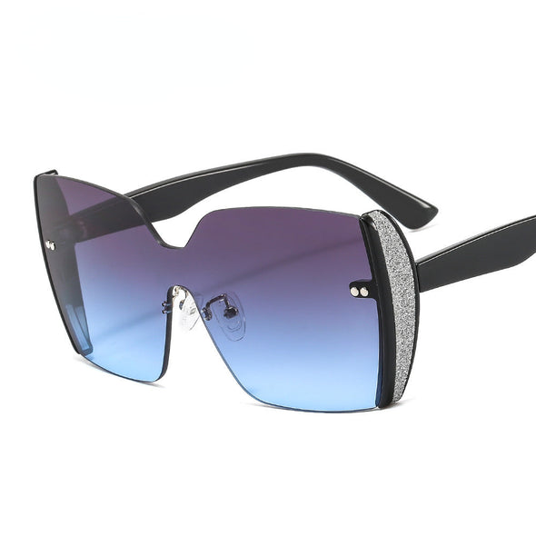 New frameless body color patch women's Sunglasses European and American style gorgeous avant-garde Sunglasses