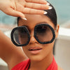 Round Sunglasses Oversize Crystal Frame Eyeglasses Diamond Eyewear UV400 Shades