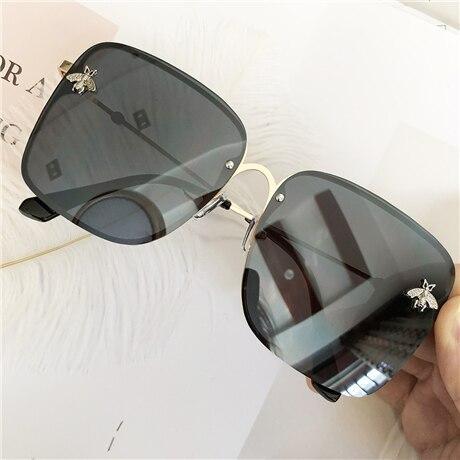 New Square Sunglasses Women Mirror Vintage Insect decoration Sun Glasses