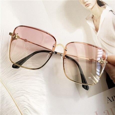 New Square Sunglasses Women Mirror Vintage Insect decoration Sun Glasses