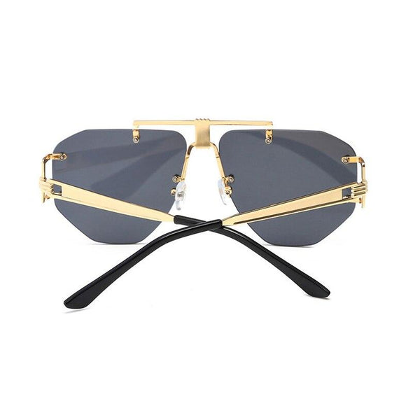 Oversized Frameless Sunglasses Ladies Women Luxury Metal Punk Sun Glasses Men Brand Design UV400 Goggles