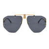 Oversized Frameless Sunglasses Ladies Women Luxury Metal Punk Sun Glasses Men Brand Design UV400 Goggles