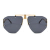 Oversized Frameless Sunglasses Ladies Women Luxury Metal Punk Sun Glasses Men Brand Design UV400 Goggles