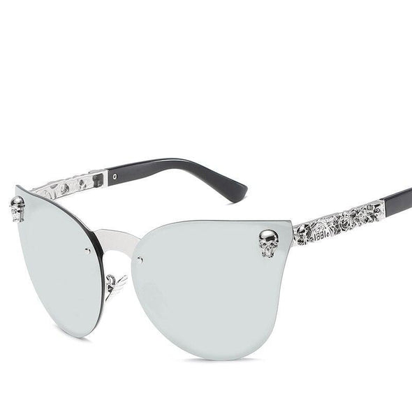 ARTORIGIN Large Skull Sunglasses Unisex Cat Eye Sun Glasses For Men Women Reflective Mirror Shades Female Lunettes Oculos