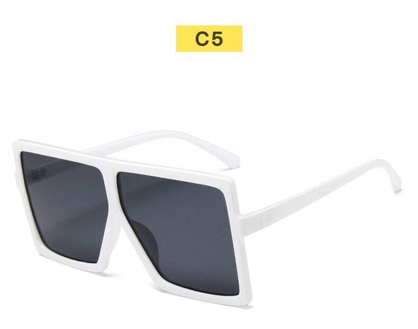 Black Sunglasses Women Square Flat Top Oversized Vintage Retro big frame fashion sunglasses feminine black female glasses
